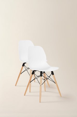 Jotex - Stol 2-pk Hvit - VARBERG - Kjøp Spisestoler & kjøkkenstoler hos Jotex