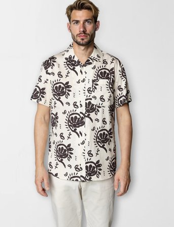 Clean Cut Copenhagen Bowling Ricco Shirt Ss - Beige - L