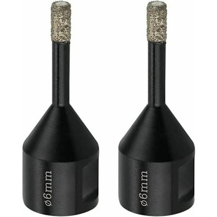 Kakelborr 6mm M14 Diamantborr för porslin Marmor Kakel - Diamant Hålsåg 2st Torr Diamantborr för Guazhuni Vinkelslip (Svart)