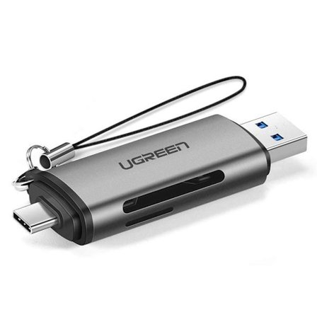 UGreen USB Type C / USB 3.0 SD / micro SD -kortinlukija Harmaa