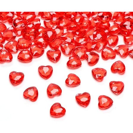 500 Pieces Red Hearts Diamond Crystals 12mm Sparkle Scatter Decoration Sparkling Stones Crystals