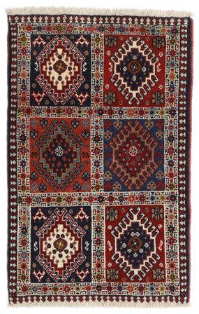 Hand Knotted Yalameh Rug 65X101 Wool Dark Pink/Brown Small