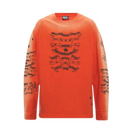 Diesel, T-shirt z długimi rękawami T-Just-Ls-E3 Pomarańczowy, Mężczyzna, Rozmiar: M