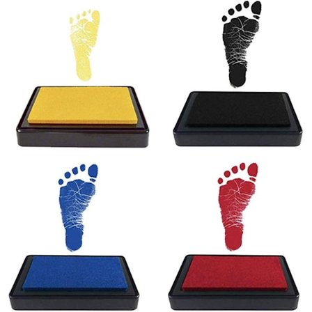 Baby hånd- og fotavtrykksett i 4 farger, giftfri og lett å vaske