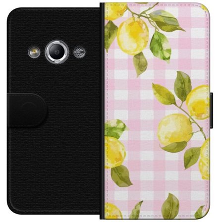 Yhteensopiva Lompakkokotelo Samsung Galaxy Xcover 3 Sitruunan kuvioinen vaaleanpunainen pöytäliina