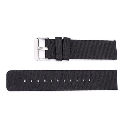 Musta kangaskellon ranneke hopeisella soljella