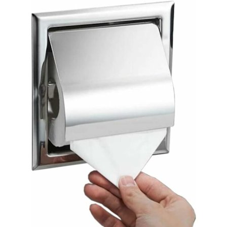 Ruostumattomasta teräksestä valmistettu seinälle asennettava WC-paperiteline, kromattu integroitu WC-paperiteline -
