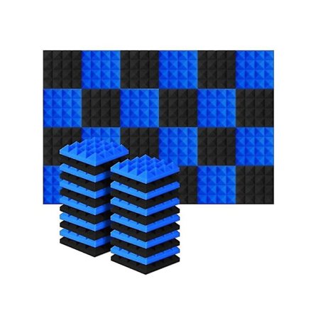 24 kpl 25x25x5cm Studio Akustinen Äänieriste Vaahto Pyramidi Äänen Eristys Äänenvaimennus Hoito