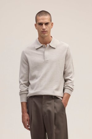 NN07 Emerson Polo male Khaki Certified Wool