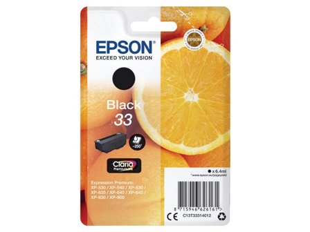 Epson Bläckpatron 33, C13T33314012, Orange, Claria Premium, svart, singelförpackning - Lyreco - Toner och bläck - Bläckpatroner - Bläckpatroner Epson