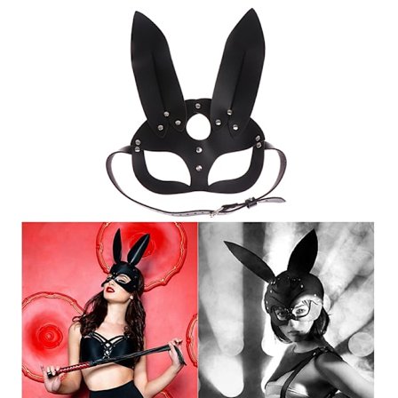 1st kvinnor sexiga öron PU lädermask Halloween maskeradfest