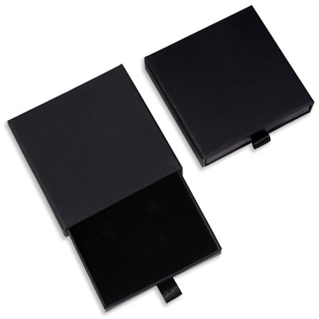 Smykkegaveeske Papir Smykkeutstillingsgaveesker 9 * 9 * 1,7 cm/3,5 * 3,5 * 0,6 tommer Liten gaveeske for Halskjede Øredobber Ring Smykkeoppbevaring (