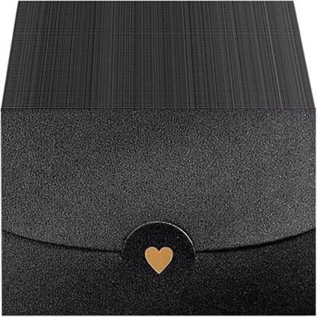 50 stk. Mini Gavekort Kuverter med Hjerte Lås, Perfekt til Bryllupsinvitationer og Invitationskort, Sorte Kuverter Lavet af Papir Gavekort Holdere