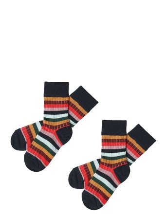 FUB 2-Pack Classic Stripe Socks - Navy - 22/24