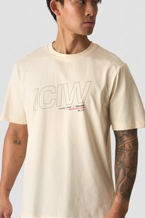 ICANIWILL - Everyday Relaxed T-shirt Print Cream - Miehet - Treenivaatteet ICIW:ltä