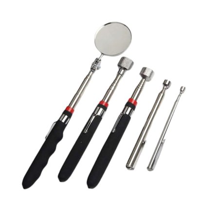 Bærbart teleskopisk inspeksjonsspeilsett Parkeringsmekaniker Inspeksjonsspeil Uttrekkbart bil speil Justerbart teleskopisk inspeksjonsspeil 5 deler