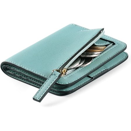 Naisten lompakko RFID-estolla, kompakti nahkainen lompakko naisille, vetoketjullinen kolikkotasku, pieni naisten lompakko, jossa on 