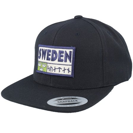 Wild Spirit - Black snapback Czapka Z Daszkiem - Sweden Patch Logo Black Snapback @ Hatstore