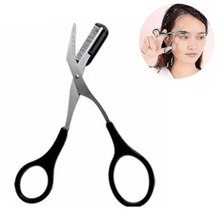 Ctmw Ögonbrynskam Sax Böjd Ögonbryns Trimmer Skönhet Små Saxar med Kam S