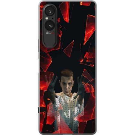 Kompatibel Mobilcover til Sony Xperia 5 V Overnaturlig pige med telekinetiske evner og svævende røde glasstykker i en dramatisk scene