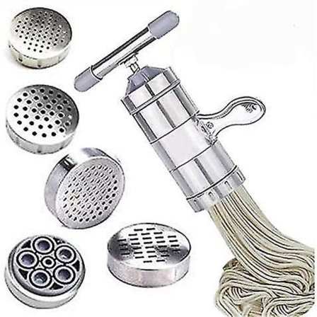 Nuddelpresse i rustfrit stål - Manuel Pasta Maker med Form