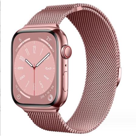 Milanese-silmukka rem Apple Watch -rannekkeelle 44mm 40mm 45mm 49mm 41mm 38mm 42mm 44mm Armband iwatch Series 9 3 6 5 SE 7 8 Ultra 2 starlight - pink 