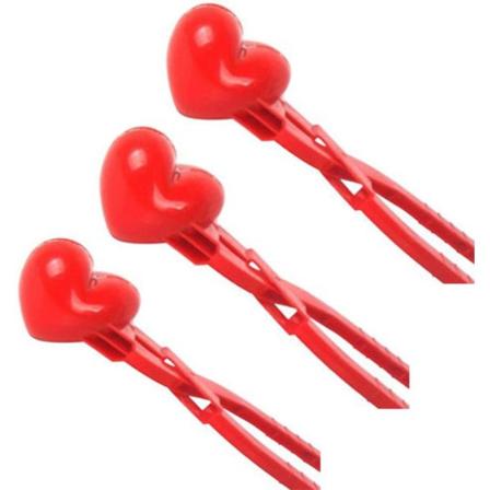 Snöbollsklämma, Hjärtformade Snöbolltillverkare Klämmleksaker, Sandbollsklämma, Stor Snöglobverktyg Återanvändbar Sandsform med Handtag