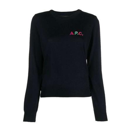 A.p.c., Round-neck Knitwear Blauw, Dames, Maat:L