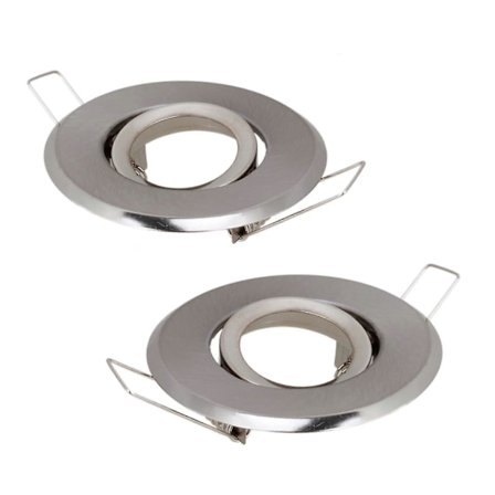 2 st Mr11 Downlight Armatur Gimbal Satin Krom Med Lampfäste 70mm