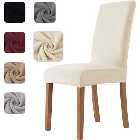 Stolebetræk i fløjlsstretch, universelle stolebetræk til spisestue, køkken, stue, ekstrem blød komfort
