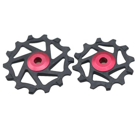 12T 14T MTB Cykel Bakre Växelspårare för Jockey Keramisk Hjul Lager Remskiva Red