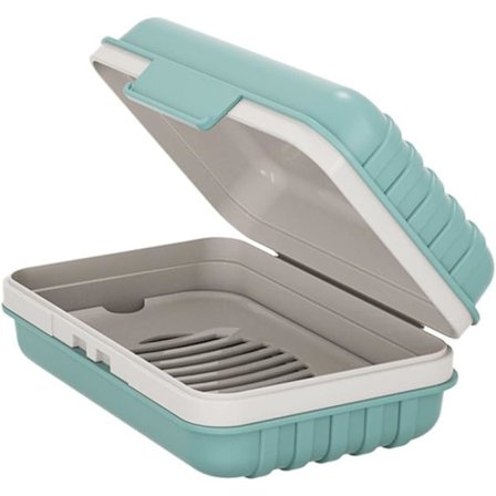 1 stk. sæbeskål, sæbeholder, sæbehylde til brusebad, sæbeæske i plastik med låg til fitnesscenter/rejser.