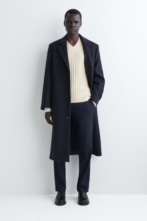 COS Men's Cotton Slim-Leg Trousers in Blue