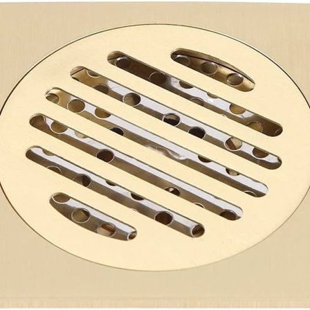 Bruseafløb i messing, firkantet, rustfrit stål, firkantet, lugtfri, til badeværelse