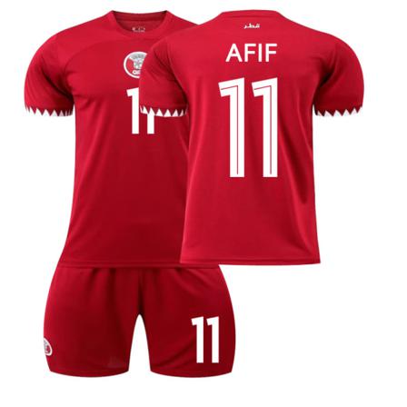 2223 Qatar Hemma Fotbollströja Nr 11 Afif Jersey Without Socks 26(145-150cm)