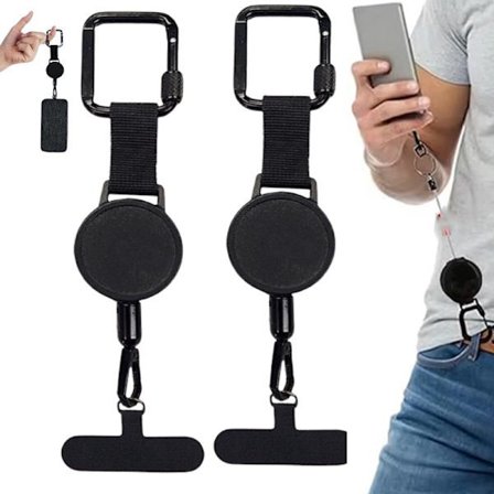 1/2/3/4-pakning innfellbar tyverisikret telefonholder, telefonrem, sikkerhetsline for smarttelefon, belteklips, mobiltilbehør, A