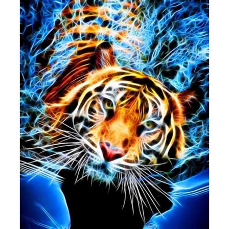 DIY Diamantmålningssatser för vuxna Tiger, Diamantkonst Djur Full Borr Rund Rhinestone Diamantmålning Tillbehör, Korsstygnsbroderi Canvas för 