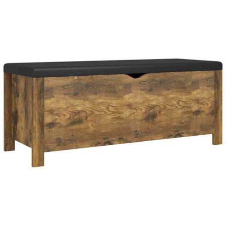 Vidaxl Förvaringsbänk Med Dyna Rökfärgad Ek 105x40x45 Cm Spånski Brun