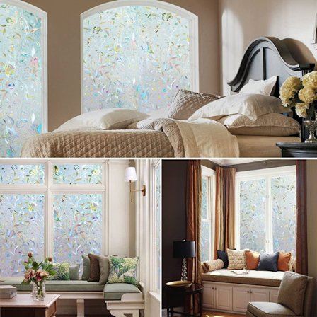 *3D Fönsterfilm Elektrostatisk Film Skyddar Sekretess Anti-UV Dekora*