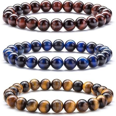 Kvinner 8mm Naturlig Stein Lava Rock Diffuser Armbånd Elastisk Yoga