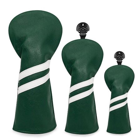Golf Headcover Pu Läder Vattentätt trä Driver Head Cover Sleeve 3st/ set