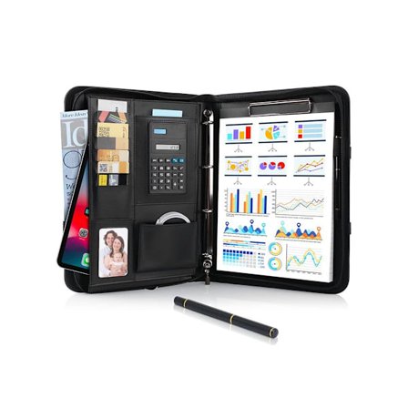 A4 skrivemappe, læderkonferencemappe, dokumentmappe med lynlås, KLB