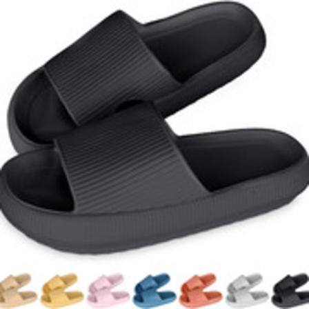 Kvinders Tykke Platform Sky Slippers Sort h svart 40-41