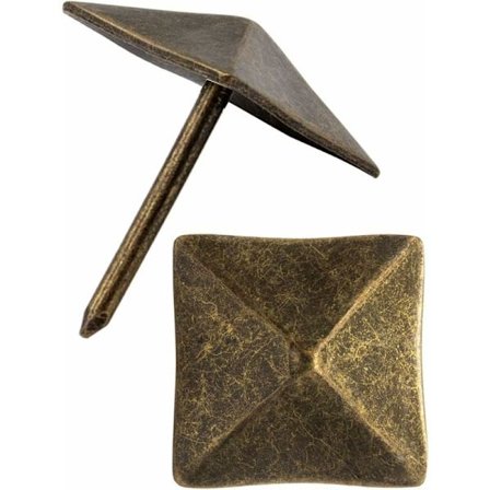 Pakke med 30 dekorative søm, møbelsøm, dekorationssøm, vintage hardware, antik bronze messing, 14 x 14 mm