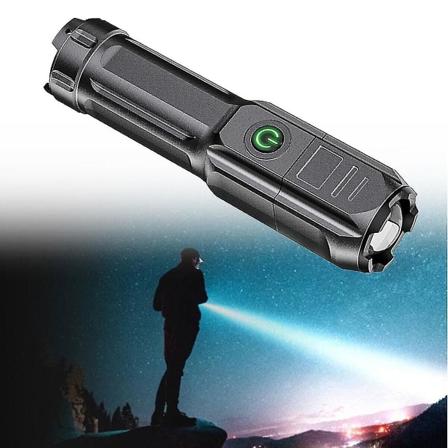 Holdbar LED Høy Effekt Super Lys Oppladbar USB Lommelykt Taktisk Lommelykt