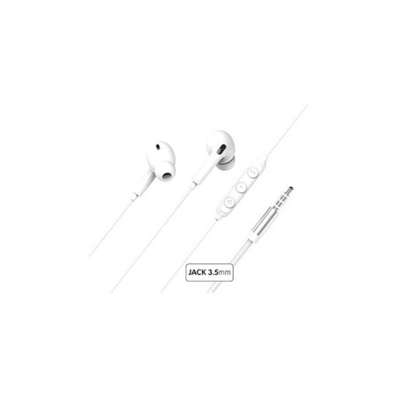 Trådbundna hörlurar - Force Play - In-ear - 3,5 mm-uttag - Vit - Livstidsgaranti