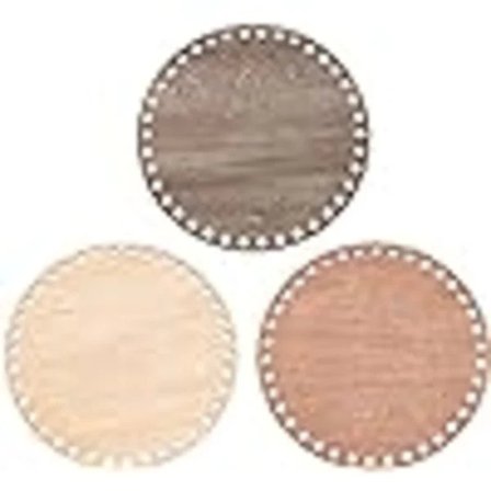 RYI-Runda Träkorgbotten Virkad Korgbas Naturlig Blank Träbotten Basform