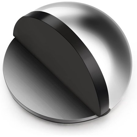 Selvklæbende dørstopper i ovalt rustfrit stål, dørstopper til gulv, halvmåneformet vægbeskytter, poleret dørstopper med lim-yux