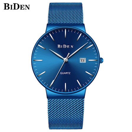 Klassinen miesten kello, ultraohut kotelo, minimalistinen analoginen kellotaulu päivämääränäytöllä, japanilainen kvartsikoneisto