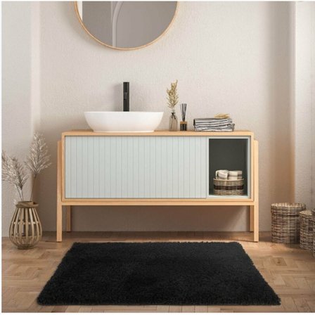 Sky Soft Bademåtte Sort 40*60cm Silke Tæppe Stue Te